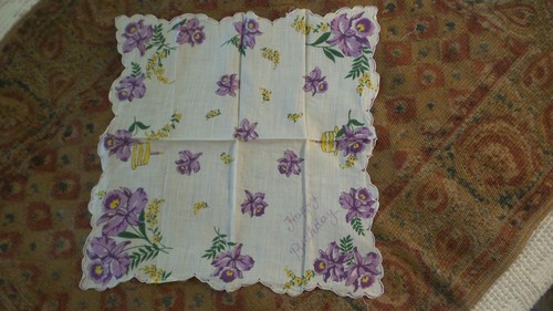 Vintage hanky buon compleanno - hanky,,