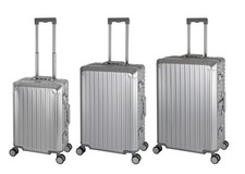 Tokyo, Trolley con 4 Ruote, Guscio Rigido in Alluminio - Set Valigie da Viaggio S+M+XL