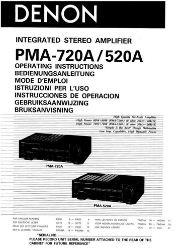 Denon pma 520a amplificatore - denon, pma-520a