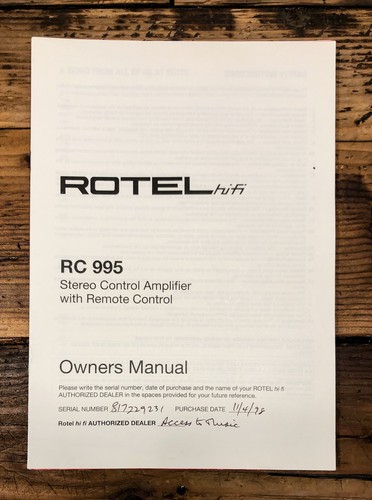 Rotel 995 preamplificatore - rc-995,