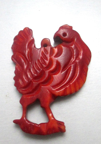 Ciondolo spilla corallo pollo