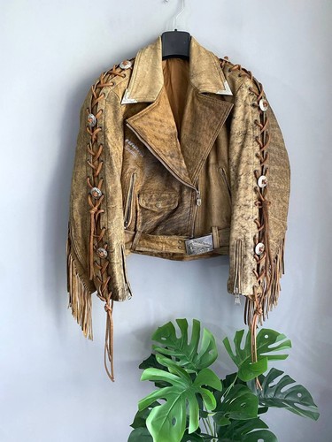 Giacca pelle biker - , vintage