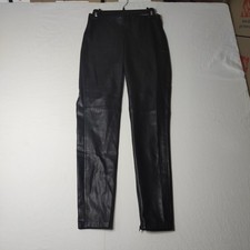 Zara Basic S 26 Pantalone Vegan Pelle Similpelle Nero