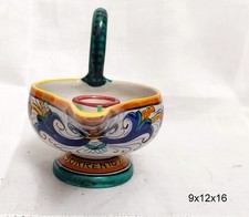 PORTACANDELA VINTAGE CERAMICA DERUTA MIS.9X12X16