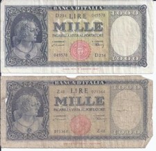 Banca D'Italia Banknotes 1000