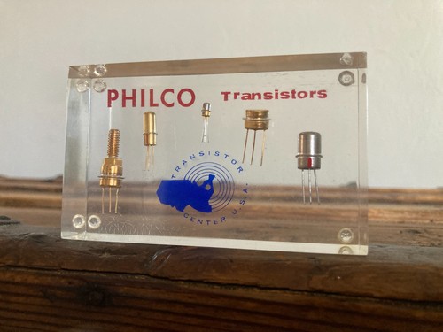 Philco transistor lucite block - philco,