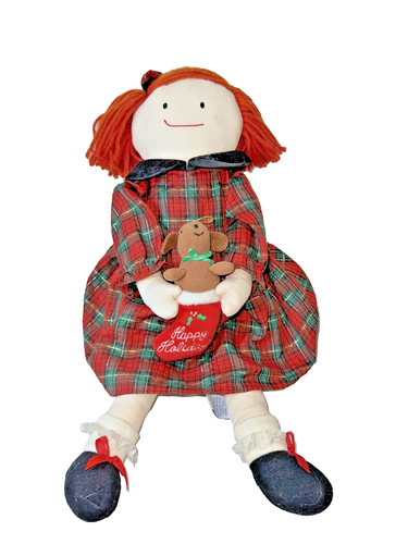 Vintage natale rag doll rosso - vintage,