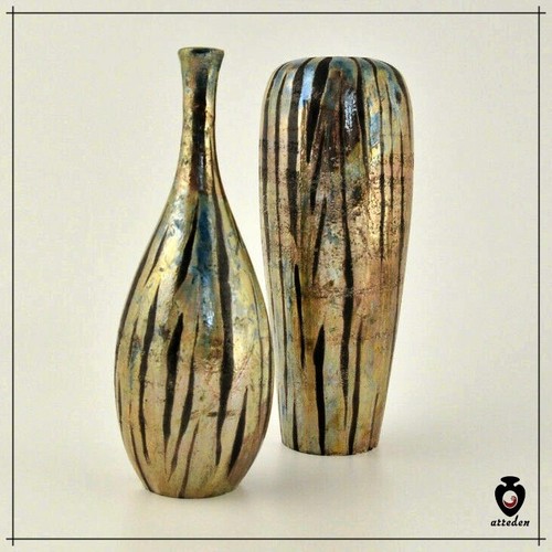 Ceramica raku coppia bottiglia - raku,