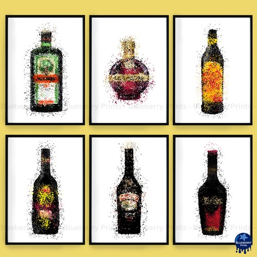 Stampe bottiglie liquore - bottiglie, e