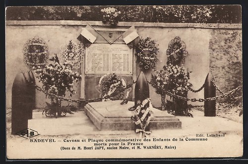 Cpa badevel caveau plaque - cpa,