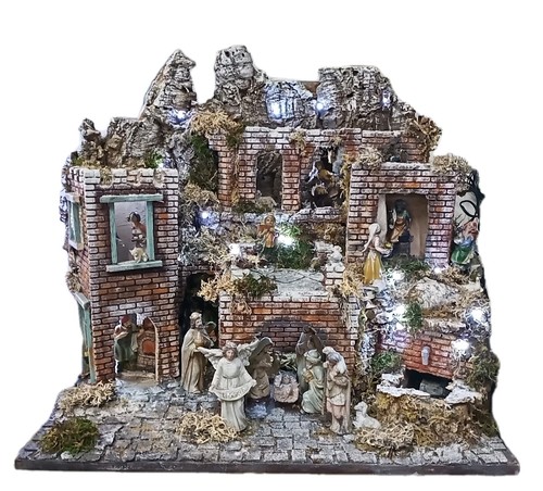 Presepe artigianale innevato - presepe,