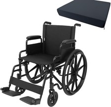SEDIA A ROTELLE PIEGHEVOLE  AD AUTOSPINTA PER DISABILI E ANZIANI + CUSCINO NYLON