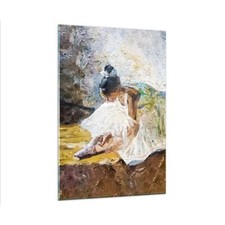 Quadro su Vetro 80x120cm Ballerina ragazza olio Stampe Immagini Moderni Murale