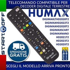 TELECOMANDO UNIVERSALE HUMAX DECODER DIGIMAX HD2020T2 HD2022T2 HD2021T2 HD2023T 