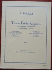 E.BOZZA TREIZE ETUDES CAPRICES DE GRANDE DIFFICULTE POUR TROMBONE A COULISSE