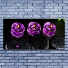 Stampa acrilica arte da parete 140x70 immagine quadro candela pietre arte