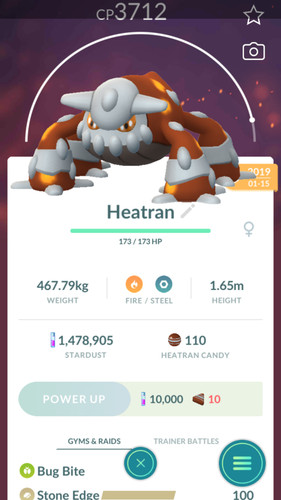 Pokemon trade heatran - go,