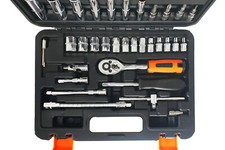 Set chiavi Bussola con cricchetto  attacco 1/4 reversibile chrome vanadium 53 pz