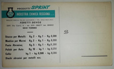 REGGIO EMILIA  INDUSTRIA CHIMICA REGGIANA PRODOTTI SPRINT    CARTOLINA D'EPOCA