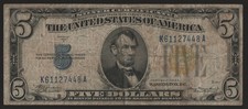5 DOLLARI 1934 BOLLINO GIALLO