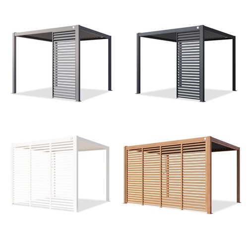 Parete lamellare per pergola
