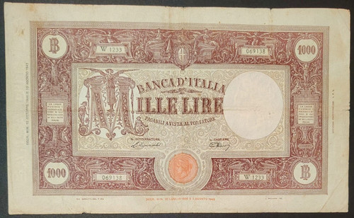 1000 lire grande - lire, (b.i.)
