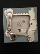 CORNICE PORTAFOTO BAMBINO NEONATO - NUOVA AZZURRO+SILVER PLATED - MASCAGNI