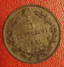 Italia 5 centesimi, 1861 Napoli, Re Vittorio Emanuele II 