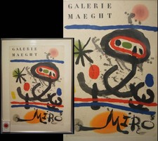 Poster litografia Joan Miro / Joan Miro GALERIE MAEGHT autenticità incorniciata