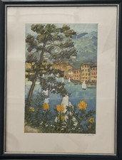 MICHELE CASCELLA LITOGRAFIE SU CARTA PORTOFINO 86X65 CM CON CORNICE