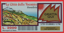 GRATTA E VINCI LOTTERIA N°40/170 LE CITTA' DELLE VACANZE PANTELLERIA VERGINE