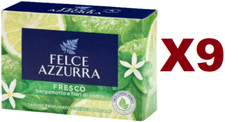 9 PZ SAPONETTA FELCE AZZURRA SAPONE SOLIDO PROFUMATO FRESCO 100GR BERGAMOTTO