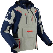 GIACCA JACKET MOTO BERING AUSTRAL GTX LAMINATA GORE TEX GRIGIO BLU ROSSO TG XXL