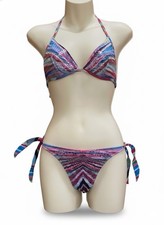 RARO costume da bagno Victoria's Secret Y2K 2005 showgirl bikini pin up stelle paillettes SM