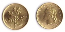 1985 Italia Lire 20 Ramo Di