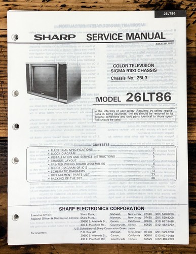 Sharp 26lt86 manuale - 26lt86,