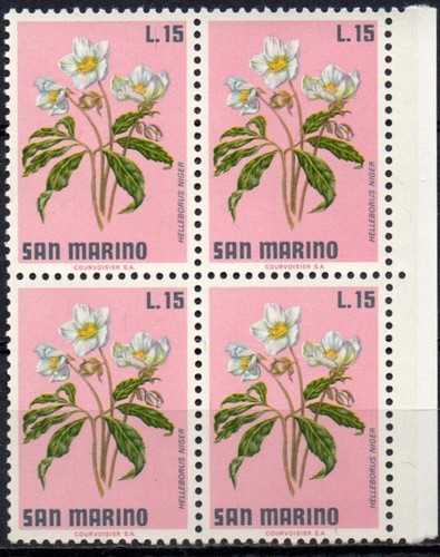 San marino 1971 fiori - marino, quartina