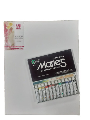 Kit tela telaio 40x50 tempera - kit, 40x50+tempera