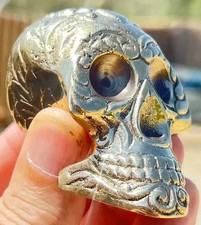 Manico testa teschio in ottone