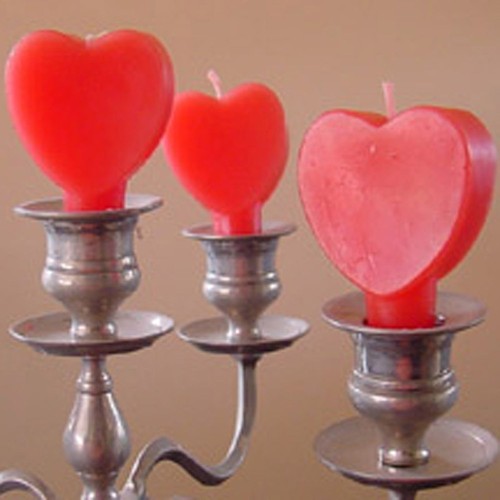 Candele cuori rosse matrimonio