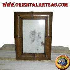 cornice etnica in legno con bambu fatta a mano