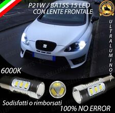 COPPIA LAMPADE DIURNE DRL 15 LED P21W CANBUS SEAT LEON 2 6000K NO ERROR