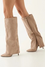 Stivali donna Misspap beige al