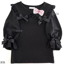 Marinaio top nero nastro pizzo