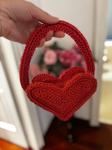 Borsetta cuore uncinetto