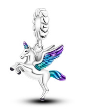 Charm Unicorno Blu S925