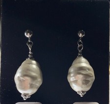 Orecchini pasta madreperla acciaio earrings pearl pendente , no scaramazze