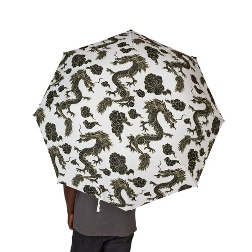 Black dragon pattern umbrella - pattern,