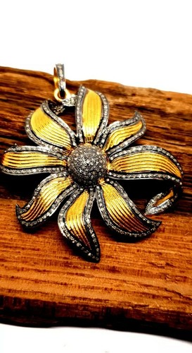 Ciondolo pavé fiore - ciondolo,