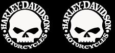2pz Adesivi Harley Davidson Motorcycles BIANCO LUCIDO  TESCHIO auto moto tuning